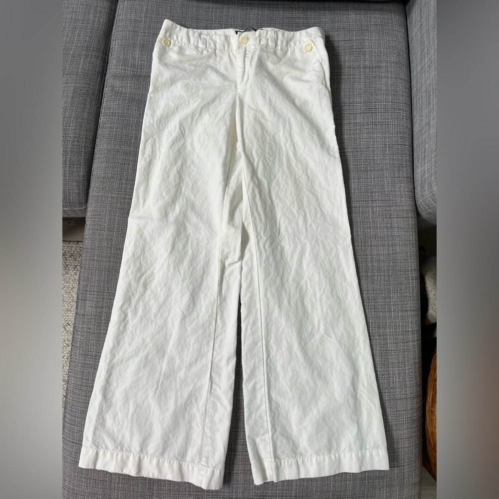 Wide Leg White Women’s Cotton Linen Pants